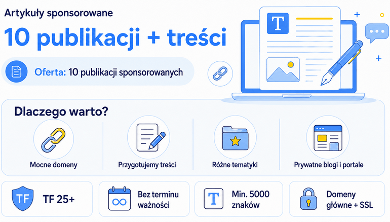 artyły sponsorowane oferta publikacji wraz z przygotowaniem treści